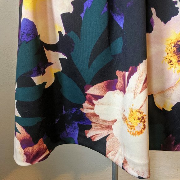Vince Camuto Ponte A-line Floral Dress Black Print - Picture 6 of 8